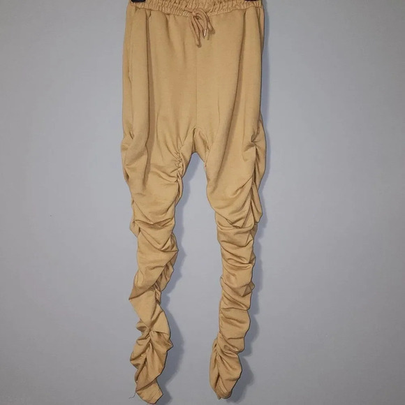 Ladies Tan/Beige Stacked Joggers - Small - Picture 1 of 5